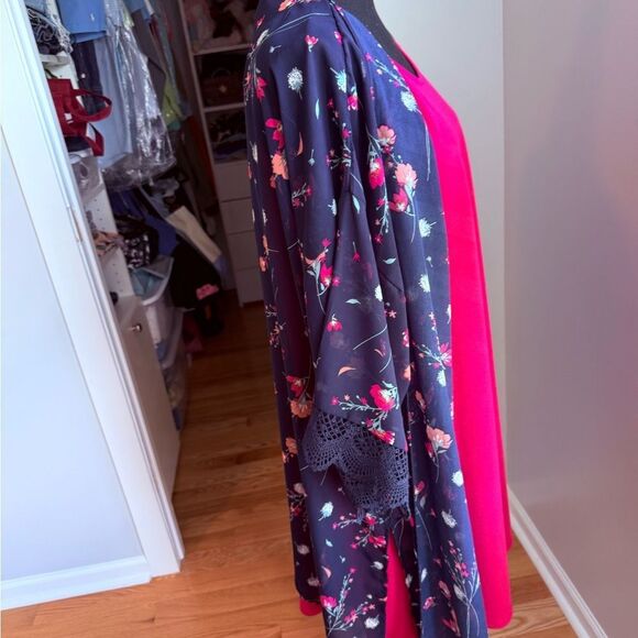 Floral Kimono and Pink Dress Set - Picture 3 of 7